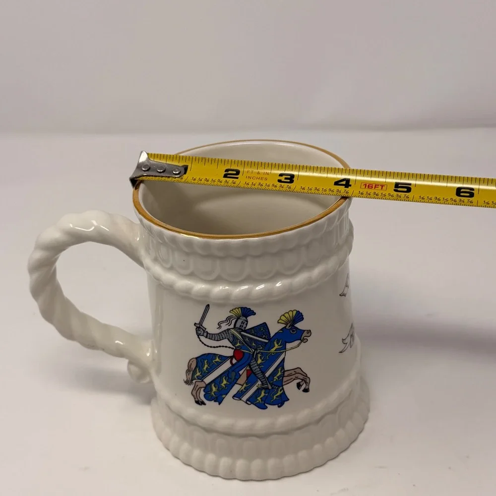 Vtg Sampson Bridgwood Lifelong Ironstone Knight Tankard Mug Coat of Arms England